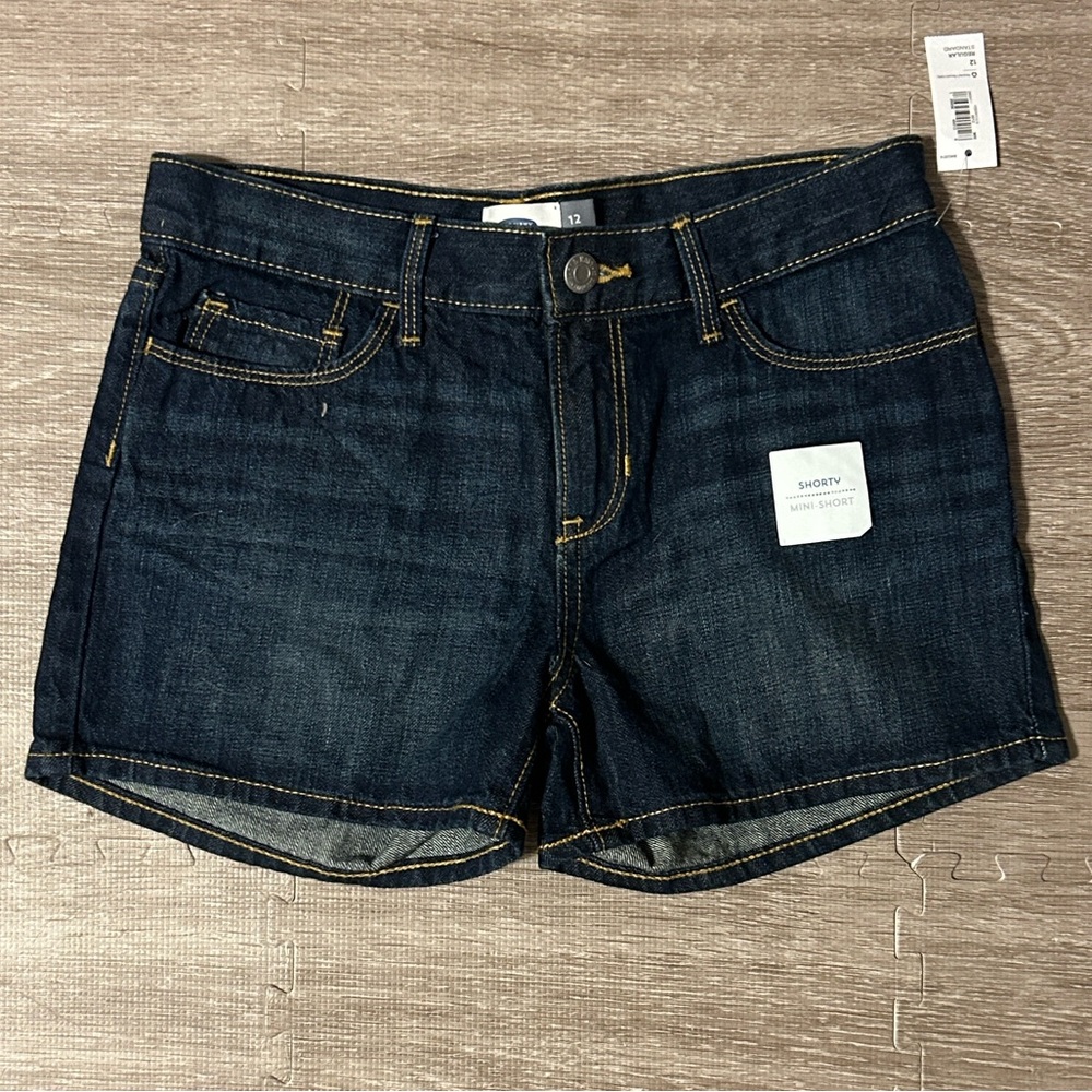 Girls Size 12 Old Navy Dark Wash Denim Shorts NWT
